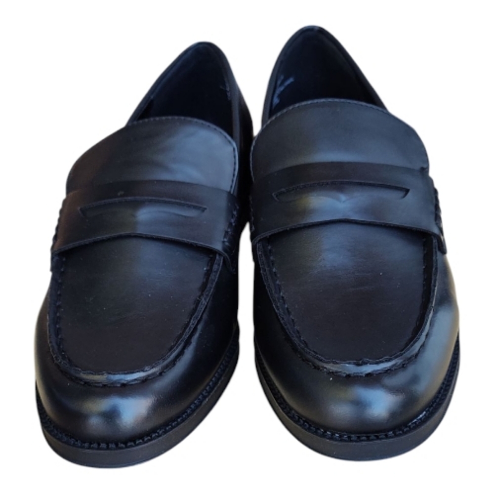 A.N.A. 'Luella' Black Faux Leather Penny Loafers Size 9 - Picture 4 of 10